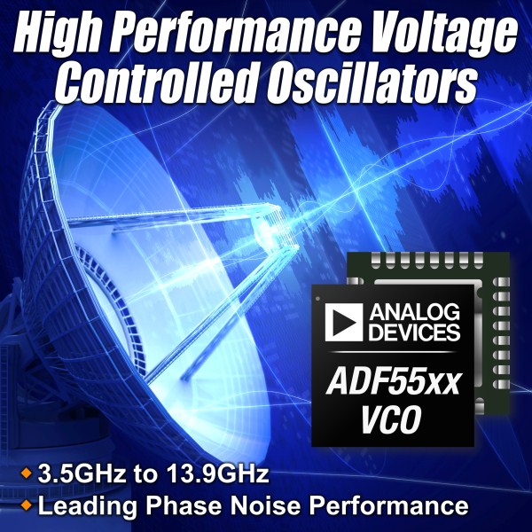 ADI发布全新高性能电压控制振荡器系列