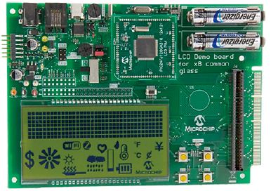 基于PIC24F GA3的LCDExplorer 开发板，提供x8公共端显示、无线连接、mTouch电容触摸传感按钮和VBAT电池备份功能