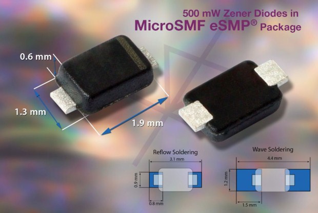 采用超小尺寸MicroSMF eSMP封装的首个新系列稳压二极管