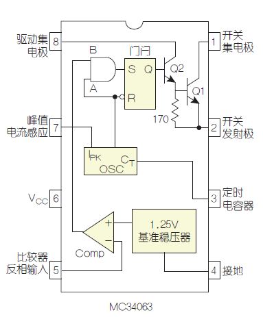 图2：MC34063是该电路核心。