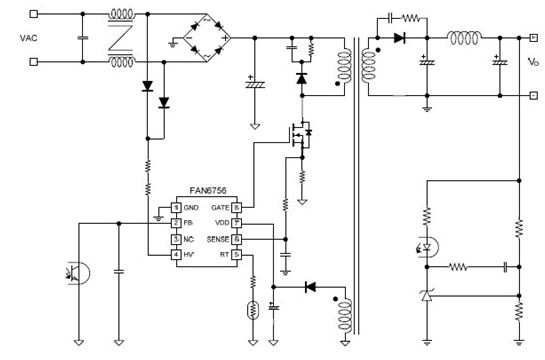 图示-FAN6756典型应用电路图