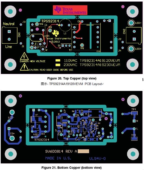 图示- TPS92314A19120VEVM PCB Layout