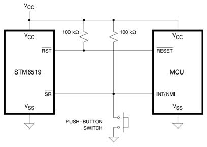 图8 STM6519 IC让一个按钮实现两个功能。