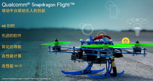 图7：Qualcomm Snapdragon Flight无人机参考平台支持4K拍照，支持客户轻松打造自己的无人机