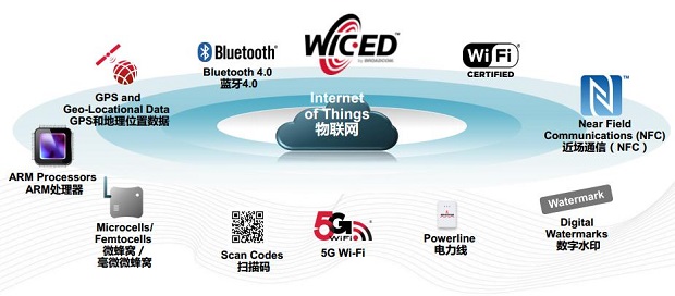 图4：物联网应用的各种可用连接技术