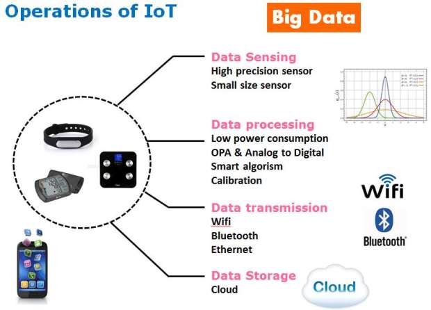 图11：IoT设备需要具备数据传感、数据处理、数据传输和数据存储等四个功能