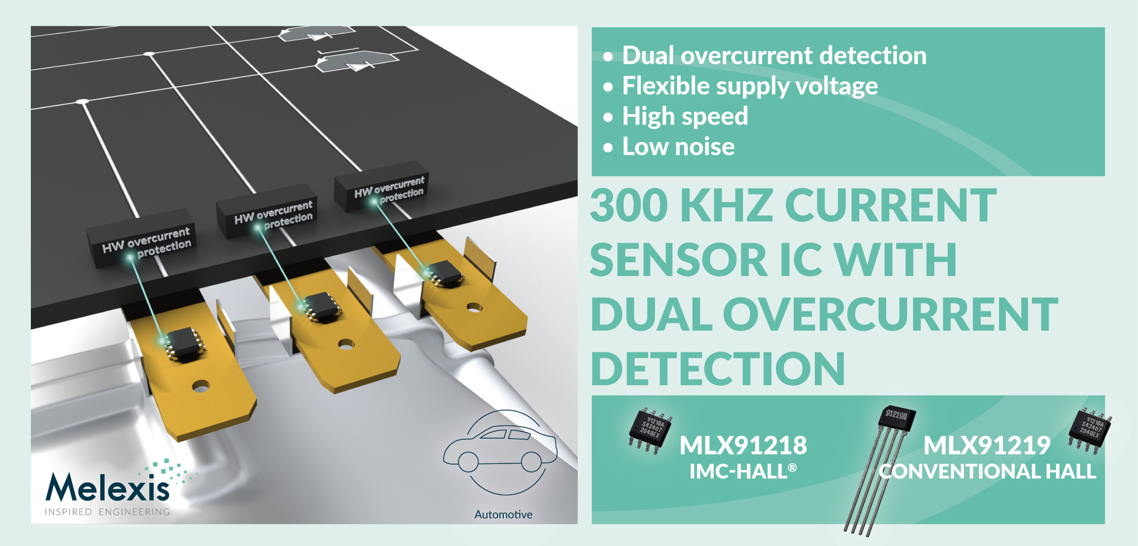 Melexis推出汽车级200-2000A电流传感器芯片，可简化逆变器/转换器控制和电池管理设计